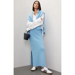 Suboo Isla Knit Maxi Skirt in Blue Size M